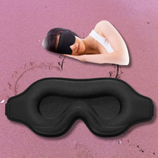 3D Travel Silk Eye Mask Sleeping Soft Padded Shade Cover Rest Relax Blindfold