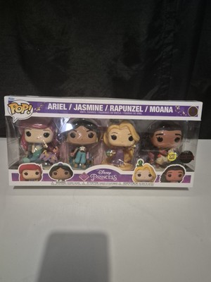 Funko Pop! Disney Princess 4er Pack Arielle, Jasmin, Rapunzel, Moana GITD Geschenkidee