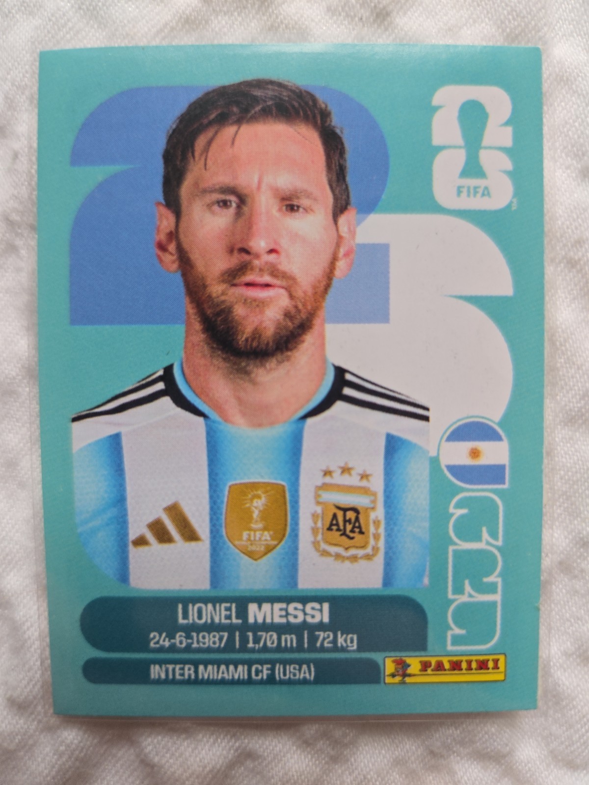 2026 Panini FIFA World Cup ARG17 Lionel Messi Argentina Sticker, LATAM