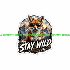 Fox Animal Funny Stay Wild Vinyl Sticker Decal C