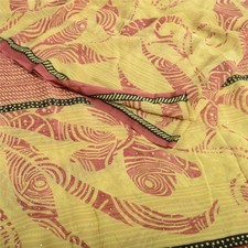 Sanskriti Vintage Sarees Green Red Mukesh Pure Georgette Print Sari 5 Ydfabric