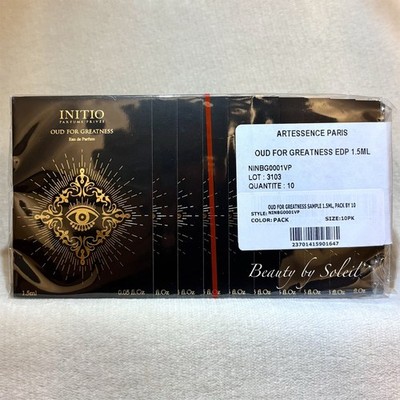 10x Initio Oud For Greatness Eau de Parfum Sample Sprays .05oz 1.5ml Each Sealed