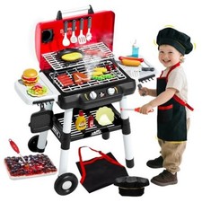 Kids Kitchen Toy Barbecue Grill Playset Cooking Interactive Toys with Smoke