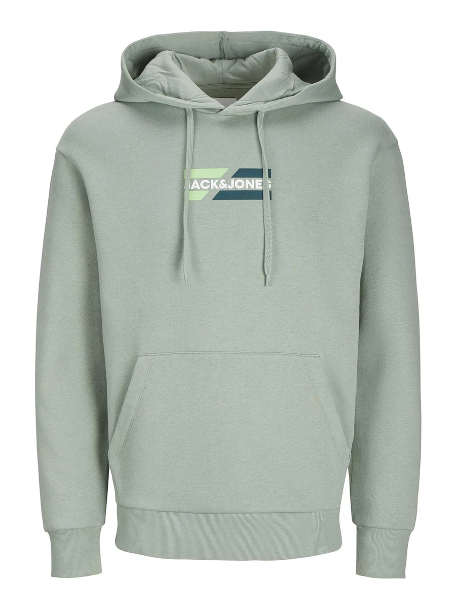 JACK & JONES Felpa con cappuccio da uomo Jcoretail Sweat Hood Nov Ltn, Nero , M