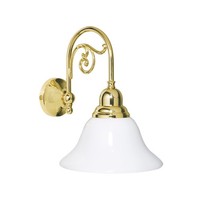 Wandlampe Messing Glas H: 25,5 Cm Klein E14 Wandleuchte Innen Badezimmer