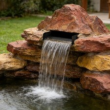 Waterfall Spillway Kit with Pump and  LED Light, 30cm (12") Fountain Box