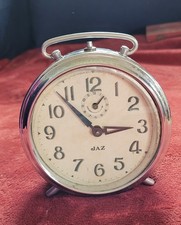 ancien Réveil JAZ Mécanique Métal Chromé l Réveille-matin, pour collectionneur