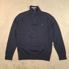Tommy Hilfiger Jumper Mens Small Navy 1/4 Zip...