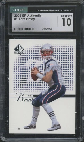 2002 Upper Deck SP Authentic #1 Tom Brady Gem Mint CGC 10