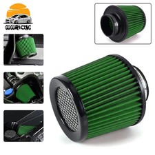 3 76mm Performance High Flow Dry Round Cone Air Filter Air Intake Filter Green
