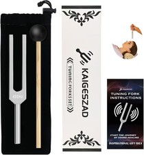 136.1 Hz Tuning Fork with Reflex Hammer for Healing Chakra Set,Aluminum Alloy, w