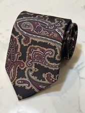 Vintage Kuppenheimer Dark Paisley Italian Silk Tie USA Made 62 x 3.75 XL Long