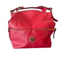 Dooney & Bourke Red Pebbled Leather Foldover ...