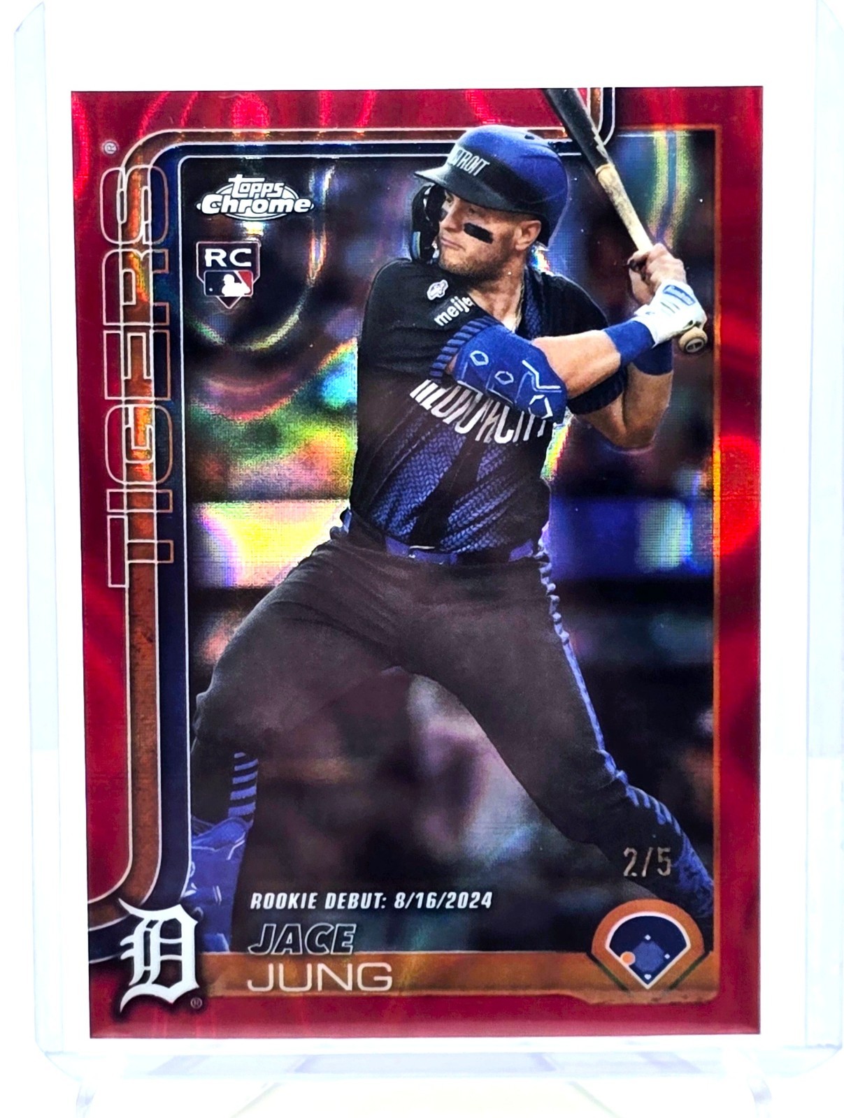 2025 TOPPS CHROME UPDATE - JACE JUNG RC RED LAVA 2/5 ROOKIE DEBUT #USC121