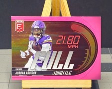2025 Donruss Elite #7 Jordan Addison PINK Full Throttle Vikings Football Card 