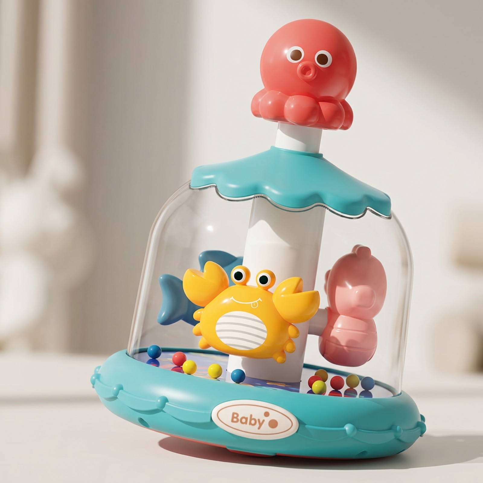 Gioco con Polpo Interattivo Gioco a Pressione Rotante per Bambini Piccoli foto 4