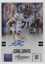 2015 Prestige Rookie Extra Points Black Signatures 2/10 Carl Davis #216 Auto 0p5