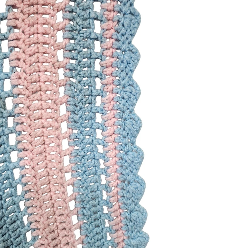 Manta de ganchillo para bebé apliques de ciervo pastel decoración de guardería hecha a mano tiro afgano Foto 3 de 4