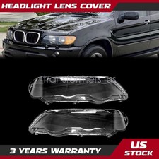 Leftright Front Headlight Lens Fits Bmw X5 E53 2000-2003 Clear Headlamp Cover
