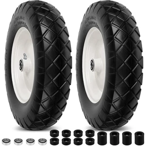 Pneus de brouette sans plat 4,80/4.00-8" - Roues de remplacement solides, 2PCS