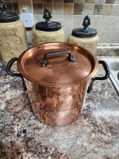 Vtg C & C Villedieu Region MEDIUM 8" diameter Heavy Copper Stock Pot Wonderful