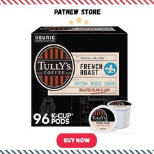 Tully's Coffee, French Roast, K-Cup Pods, Dark Roast, 96 Count - HOT