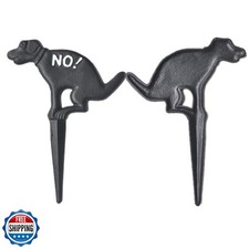 Aebor No Dog Pooping Solid Cast Iron Yard Sign, Grass Lawn Garden Decoration,...