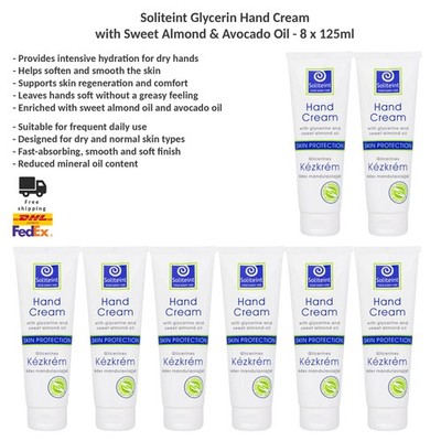 Soliteint Herbal Hand Cream with Sweet Almond & Avocado Oil 8x125ml