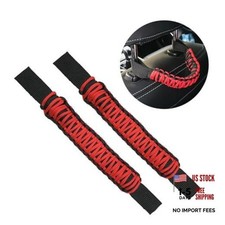 2 Pack Headrest Grab Handles - Car Rear Seat Safety Grab Handle - Black Red