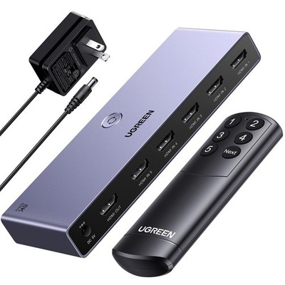 UGREEN 8K@60Hz HDMI Switch 5 in 1 Out Aluminum Support 4K@240Hz HDR10+ HDCP 2.3 
