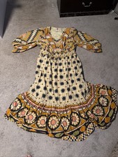 Farm Rio Anthropologie Tropical Sunshine V Neck Dress Womens xxl Petite Boho euc