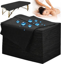 50 PCS Massage Table Sheet Disposable Spa Bed Cover 75"X31" Oil-Proof Black  Ex