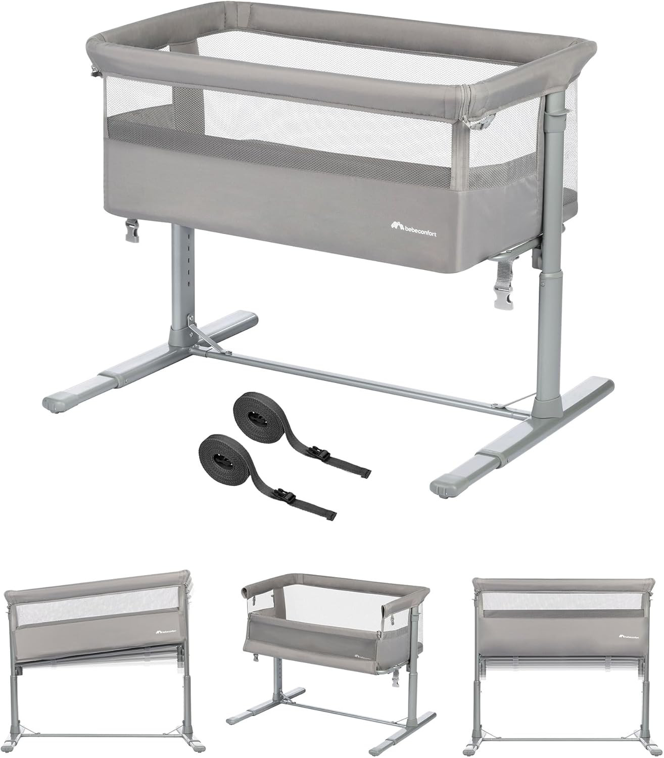 Zina Culla Neonato Fianco Letto, 0-6 Mesi (0-9Kg), Lettino Neonato Pieghevole, 5