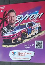 William Byron 2026 Valvoline Blood Cancer 8x10 NASCAR Cup Series Hero Post Card
