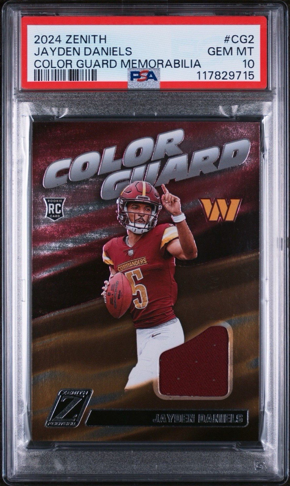 Jayden Daniels Panini Zenith Color Guard Memorabilia #CG2 Base