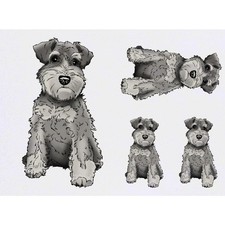 4 x 'Schnauzer Puppy' Temporary Tattoos / Transfers TO00039965
