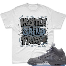 HUSTLE Shirt To Match Jordan 5 Wolf Grey, Unisex, Tshirt, Gift