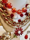 Mix Lot Red Fashion Jewelry Necklace Earrings Bracelets W Germ. Trifari P. Lane — photo 3