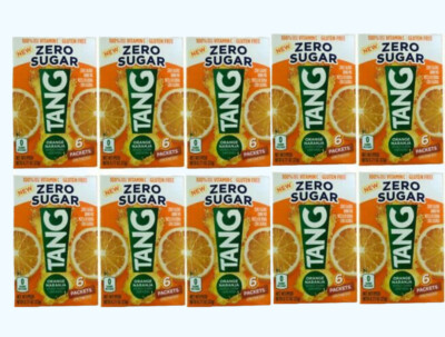 Tang Orange Singles Drink Mix Zero Sugar 10 Boxes (60 Packs) Best by 2027