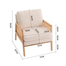 Scandinavian Wood Frame Fabric Tub Armchair Padded Sofa Loveseat Couch Settee UK