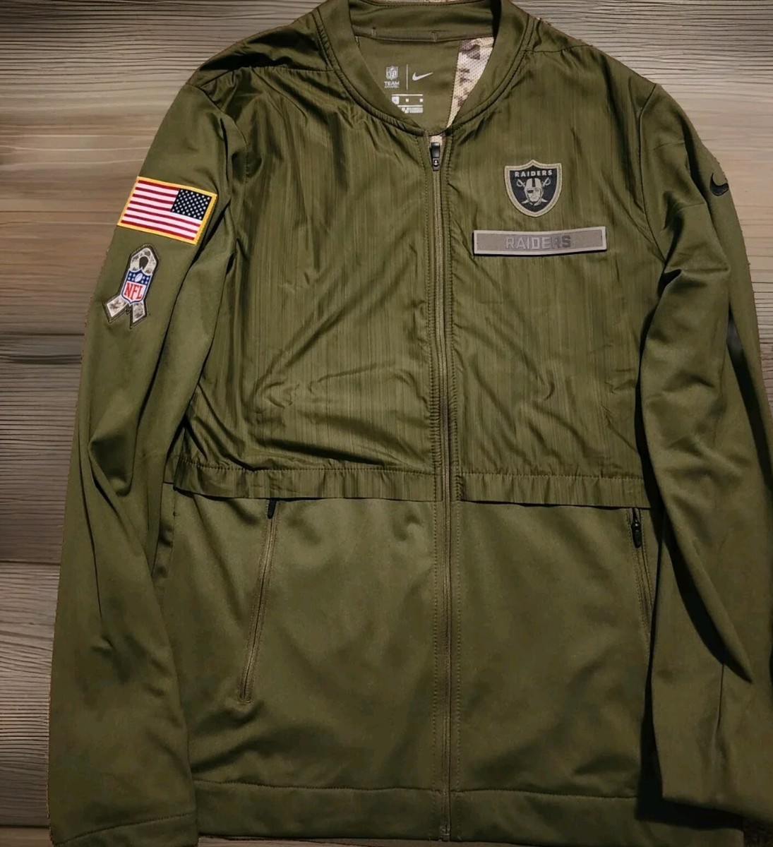 【美品】NIKE ナイキ LasVegas Raiders ナイロンジャケット 2018 LAS VEGAS RAIDERS Nike Salute to Service Hybrid Full