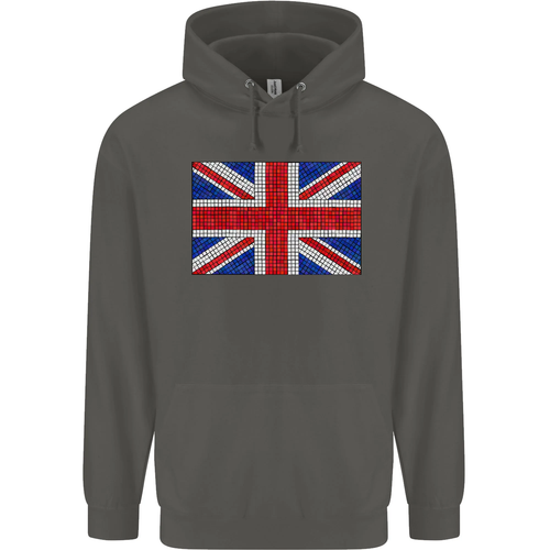 Mosaic Union Jack Flag Great Britain UK Childrens Kids Hoodie - Picture 37 of 88