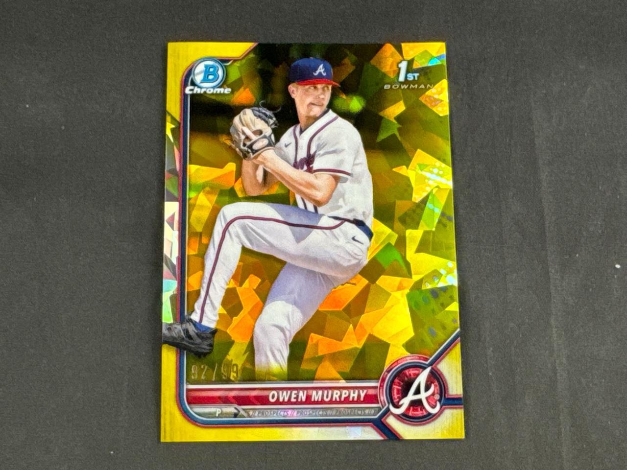 2022 BOWMAN CHROME DRAFT OWEN MURPHY BDC-145 1ST YELLOW SAPPHIRE REFRACTOR 92/99
