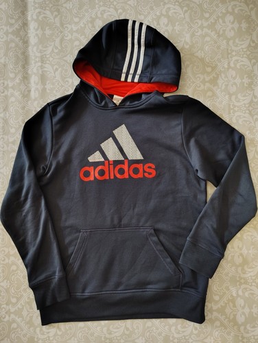 Adidas Boys Large 14/16 Boy Pullover Athletic Hoodie Navy Blue Red