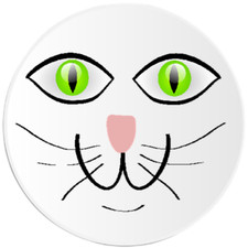 Cat Face - Circle Sticker Decal 3 Inch