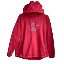 Columbia Sz. Large Hoodie Sweatshirt Mountains Sketch Graphic Logo Red Outdoors