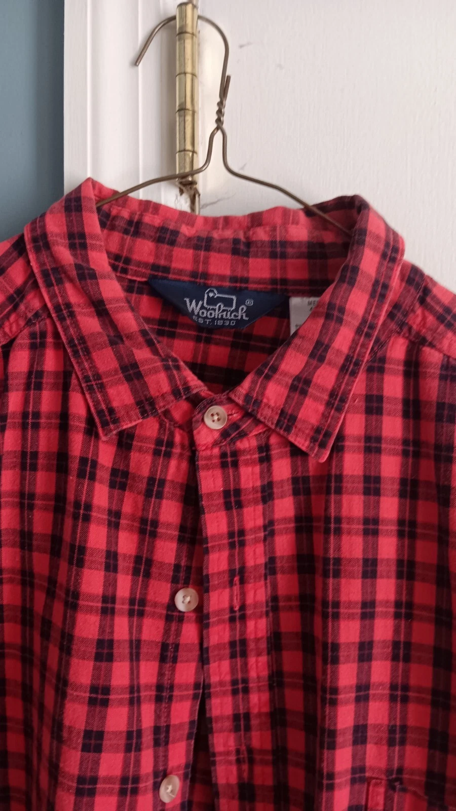 Woolrich Shirt Adult X Large Red Black Flannel Outdoor Casual Long Sleeve Mens