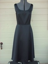 Vtg Ladies Virgo II Black Tea Length Scoop Neck Sleeveless Flared Dress Sz 6 NWT