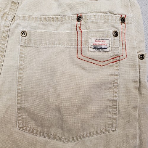 VTG Bugle Boy Cargo Shorts Boys 14 Khaki Flat Front Canvas Outdoor Casual Hiking - Picture 7 of 11