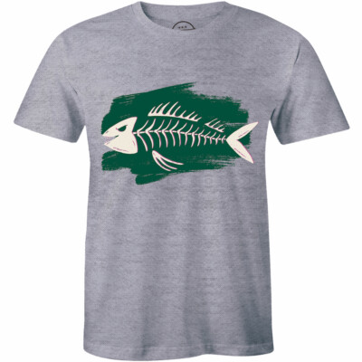 Scary Fish Bones Fishing Skeleton Design Men's Premium T-shirt Gift Tee ...